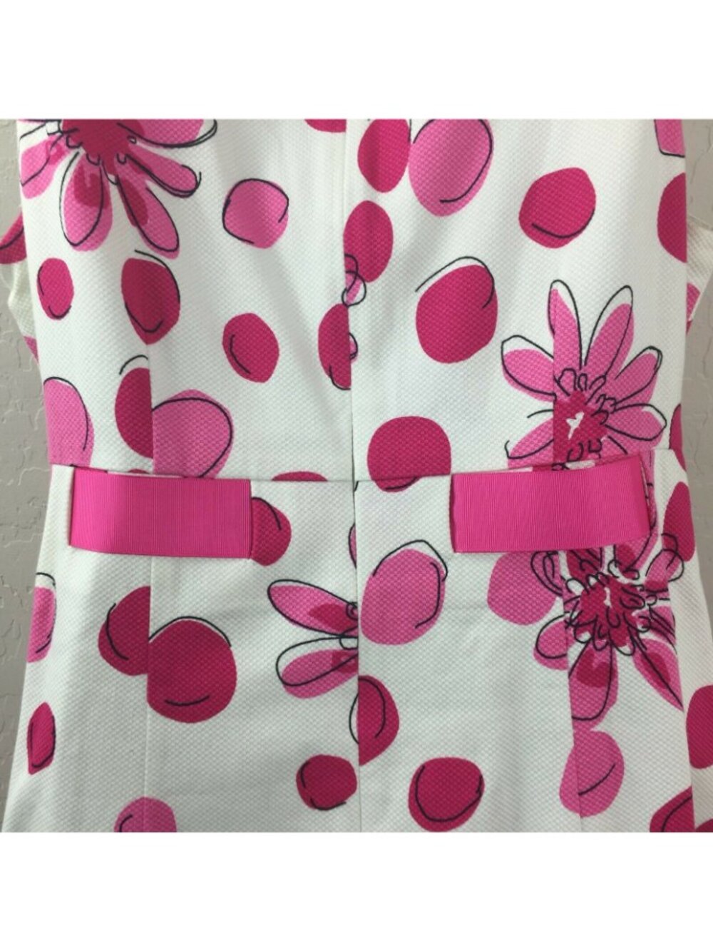 Jessica Howard Womens Pink White Mod Floral Summer Tank Dress Belt Size 14 - Picture 5 of 8